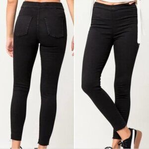Free People Black Skinny Raw Hem Jegging Jeans (size 28)